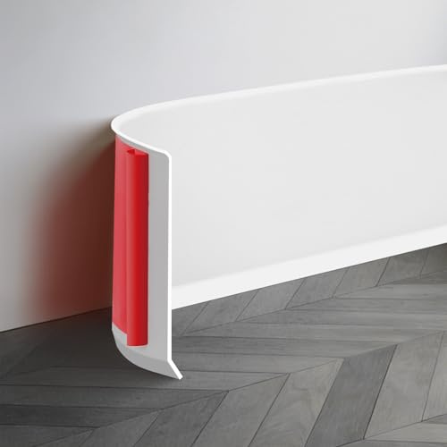 JSIWOTH Plinthe Souple PVC Autocollante 5 m, Plinthe Flexible 10 cm de Largeur, Moulure de Finition Mur Sol Étanche, Skirting Board Trim pour Cuisine Salle de Bain Salon, Blanc
