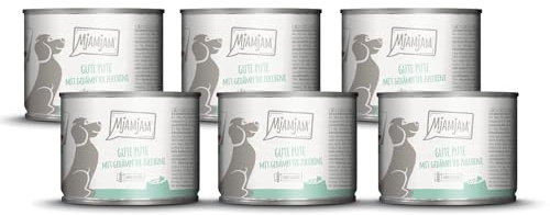 MjAMjAM - comida húmeda premium para perros - buen pavo sobre arroz hervido con calabacín al vapor, pack de 6 (6 x 200 g), natural con extra de carne