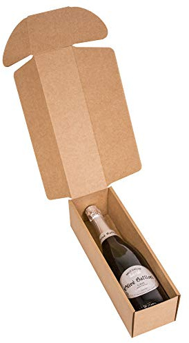 Only Boxes, 4-pack fodral för 1 flaska, kartong för ava eller champagne, kraftfärglåda, kartong för flaskor