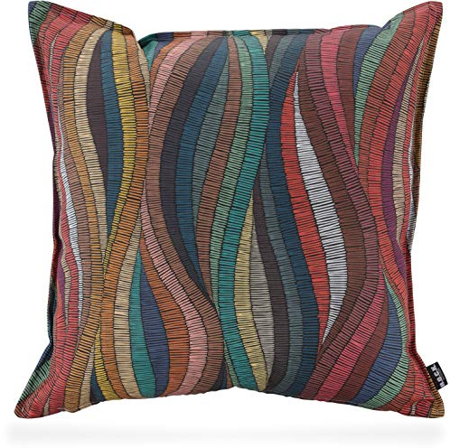 H.O.C.K. Peggy Multicolour Outdoor Kissen inkl. Füllung und Sitzkissen mit Biese bunt Design wasserabweisend/lichtecht (6-7) für den Garten (50x50cm, bunt Design)