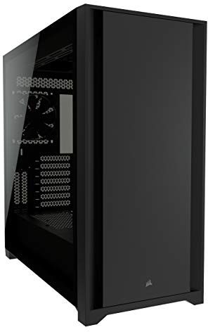 Corsair 5000D Tempered Glass Mid-Tower ATX Case (Solid Steel Front Panel, Corsair RapidRoute Cable Management System, Two Included 120mm Fans, Motherboard Tray with Customisable Fan Mounts) Black
