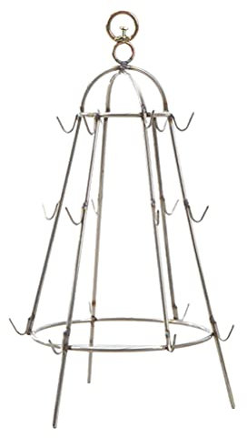 PartyKindom Barbecue Brochette Verticale en Acier Inoxydable Support D'aile De Cuisse De Poulet Support Suspendu pour Grillade De Rôti De Poulet Gril Extérieur Blanche Portable Enfumé