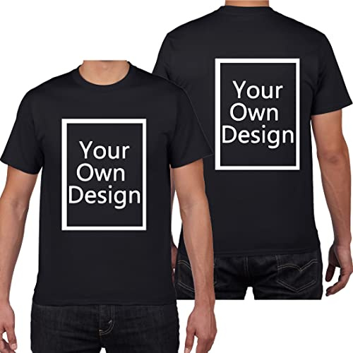ALRRGPB Magliette Personalizzate per Uomo/Donna Progettare la Propria Camicia Aggiungi Testo/Immagine/Logo T-Shirt in Cotone Personalizzata con Foto Stampata Fronte/Retro