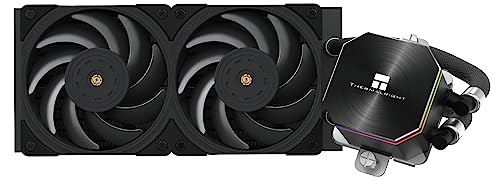 Thermalright Enfriador de agua de CPU Frozen Edge 240 Black con ventiladores PWM, velocidad de bomba de 3300 RPM, rodamiento S-FDB, para AMD AM4/AM5, Intel LGA1150/1155/1200/1700/2011 (FE240 Negro)