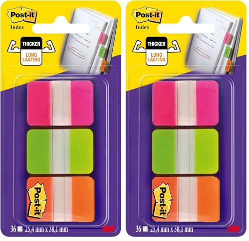Post-it Index Medium Strong Filing Tabs - Assorted Colour (Pack of 72)