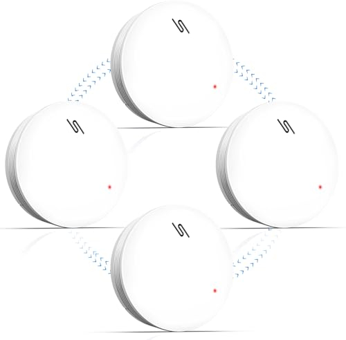 Putogesafe Rauchmelder vernetzt, Funkrauchmelder mit 5-Jahr Batterie, vernetzbarer Brandmelder, Drahtlos Feuermelder, EN14604, 10 Jahre Lebensdauer, 4 Stück
