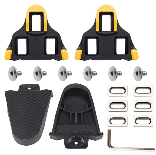 2 Stück SPD Sl Cleats SPD Cleats Cleats Fahrradschuhplatten kompatibel mit Shimano-Pedalen Wird mit 2 Schutzhüllen geliefert Verschleißfest und rutschfest Kompatibel mit vielen Pedalen