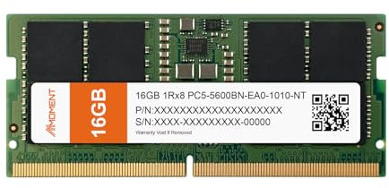 MMOMENT DDR5 SODIMM 16GB 5600Mhz (PC5-44800) Laptop Memory Module Ram (CL46, Non-ECC Unbuffered, 1.1V, 262 Pin)