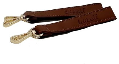 Liliibell 2er-Pack Vegan Leder Kinderwagenhaken & Anhänger, Universelle Karabinerhaken für Wickeltasche, Kinderwagentaschen-Halterung, Praktisches Kinderwagen Zubehör für Eltern unterwegs, Brown