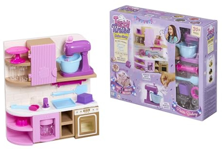 Tasty Tinies Bake Shop - Petite Bakery | 36 Piece Set For Making Cakes & Cookies In Just 25 Seconds | Includes Working Mixer, Water Dispenser, Storage & Oven | Baking Set For Kids Ages 6+