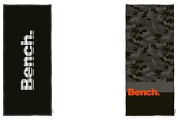 Herding Bench Strand- und Saunatuch-Set, 2-teilig, Modern Opposite + Nature Inspired, 80x180 cm, 100% Baumwolle, Velours, Mit Aufhänger, Farbe: Schwarz + Grau