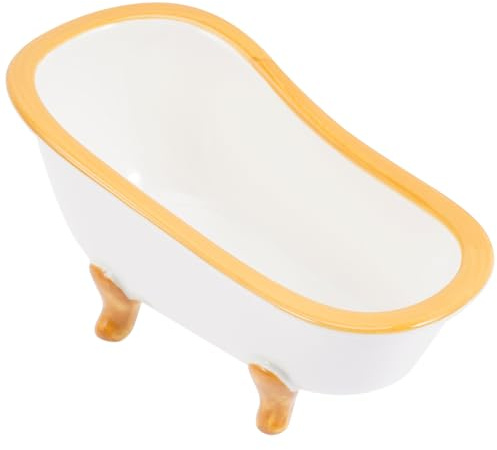 Gadpiparty Hamster Sand Bath Box Ceramic Guinea Pig Toilet with Wood Grain Finish Small Animal Bathing House for Dwarf Hamsters and Guinea Pigs