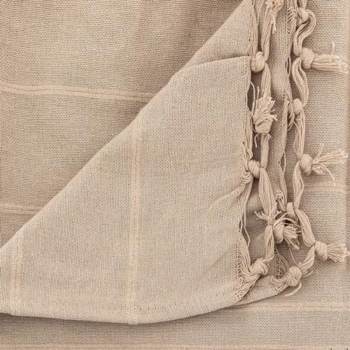 Jeté de lit en Coton Beige Lin 160 x 220 cm - Atmosphera