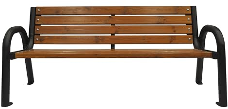 Primario Grande Gartenbank, Parkbank Holz - Gartenmöbel, Outdoor Bank mit 350kg Tragfähigkeit - Sitzbank Wetterfeste, Design Skandinavische (Primario Tick, 125 cm - Gesamtlänge der Bank, CE)