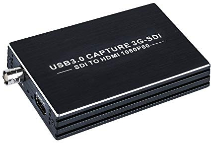 SDI Capture Card USB 3.0, SDI to USB 3.0 with HDMI Loopout, 1080P 60Fps SDI HDMI Video Audio Capture for Game Streaming Video Recording for Windows, Linux, OS