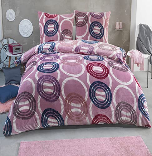 Winter Plüsch Bettwäsche Nicky-Teddy Cashmere Coral Fleece 135x200 155x220 200x200 Kissenbezug 80x80 Verschiedene Muster, Größe:155x220 + 80x80, Design - Motiv:Design 4