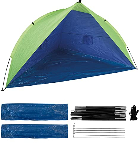 Idena 40000 - Strandmuschel UV Schutz 60+, ca. 2,4 x 1,25 x 1,25 m, leicht und kompakt für den Transport