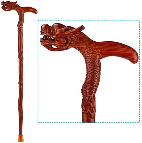 Canne en Bois Robinet Bâton de Marche Séquoia Vieil Homme Béquilles Sculpture sur Bois Cadeaux d'anniversaire Bâtons Idéal pour Homme ou Femme avec Vie Active en Plein air Made in China