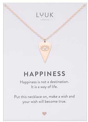 LUUK LIFESTYLE Collar para mujer con colgante en forma de corazón de acero inoxidable resistente al agua, oro rosa