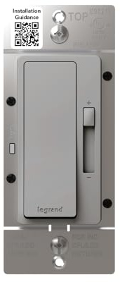 Legrand Radiant 150-Watt Dimmer Light Switch, Single-Pole/3-Way LED Dimmer for Dimmable Lights, RHL153PGRY, Gray