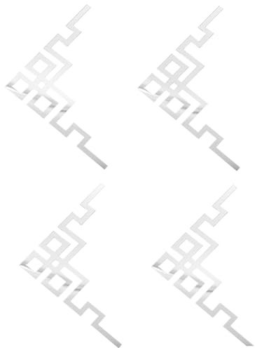 Yardenfun Adesivi Angolari per Specchio 3D in Acrilico Trasparente, Set da 4 Pezzi per Decorazione Pareti e Mobili, Bordi Specchio Staccabili per Bagno e Soggiorno