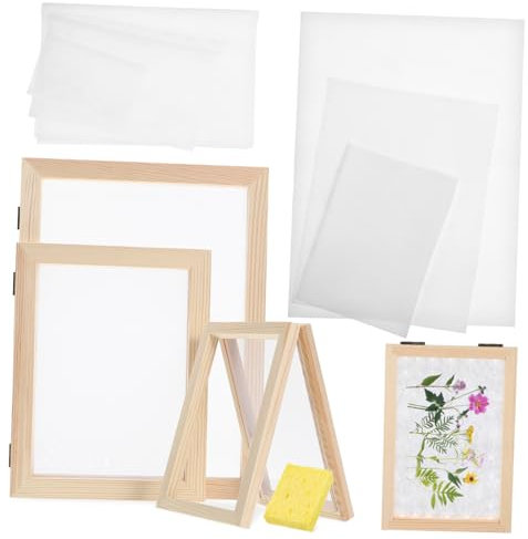 LALAFINA Holzrahmen Zur Papierherstellung DIY-papierherstellungsset Mit Saugpapier Bastelrahmen Für Papierherstellung Bastelset Für Handwerk Und Kreativität