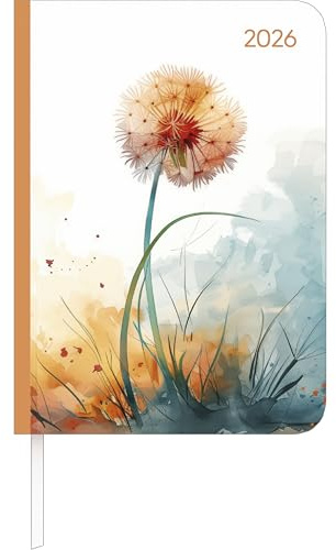 Alpha Edition - Lady Journal Blowballs 2026 – Agenda tascabile A6 (11×15 cm) con panoramica mensile e area note, elegante agenda per lavoro, scuola e vita quotidiana