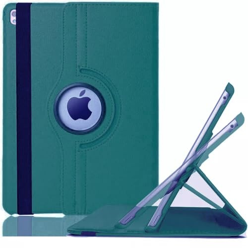 World Biz Funda con rotación de 360 grados para iPad Pro de 12.9 pulgadas (2015-2017) (1ª/2ª generación) a prueba de golpes, piel sintética, estilo libro, funda protectora giratoria de 360° con