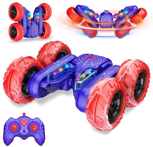 Dreamlandia Coche Teledirigido Niños 3 4 5 6 años, Spider Juguetes Niña 3 4 5 6 7 8 Años Regalo 3-10 Años Coches para Niños Juegos Exterior Niña Carro Telecomandado