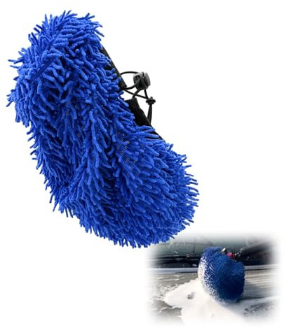 Kit de Nettoyage Voiture avec, Brosse Lavage Réglable en Microfibre Chenille, pour Voitures, Camions, Caravanes, sans Rayures, Absorption Élevée, Bleu - Accessoire Auto