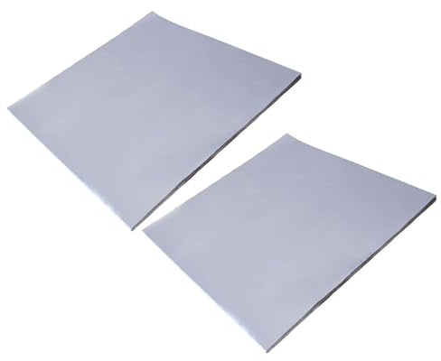 HONMEET 50 Feuilles Feuilles D'aluminium Argentées Multifonctions pour Cuisson au Four, Antiadhésives et Résistantes à L'huile, pour Bacon et Cuisson de Dumplings