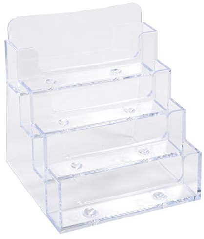 Exacompta - Réf. 71158D - 1 distributeur de cartes de visite, pour 200 cartes de visite format largeur 9,5 x haut.10 cm maxi, avec 4 compartiments - Dimensions : 10,2 x 10,9 x 10,7 cm - Transparent