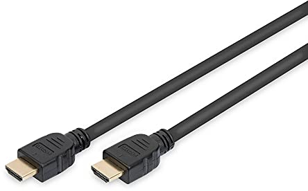 DIGITUS Cavo di connessione HDMI 2.1 Ultra High Speed, tipo A, 1,0 m, con canale Ethernet, UHD-II 8k/60Hz, 4k/120Hz, compatibile con PS5, Xbox Series, TV/beamer, contatti placcati oro, nero