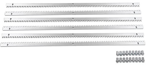 DiLiBee Zahnstange aus Stahl 6 Stück, 6M Verzinkt Zahnschiene für Schiebetorantrieb, Schiebetor Toröffner Ersatzteil, Silber
