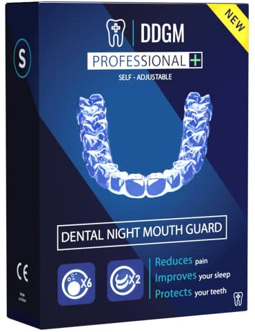 DDGM x2 Gouttière dentaire Anti ronflement protege dents anti grincement pour bruxisme adulte. Appareil nocturne en silicone couvre dent avec x6 pastille gouttier dentales. 2 tailles. (Small)