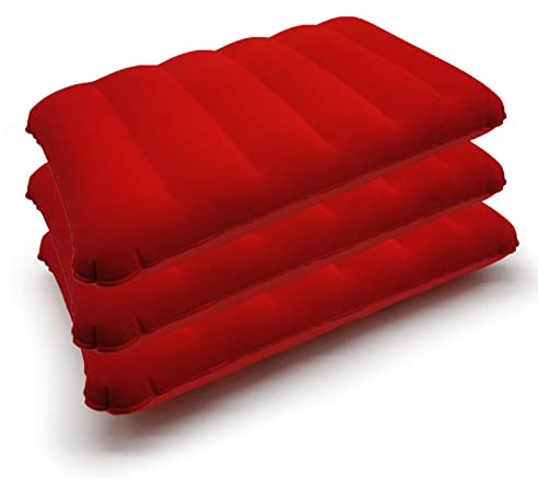 Breadom Soft Inflatable Camping Travel Pillow Cushion - Compact Air Blow Up Pillow for Beach Sun Lounger Sunbathing Backpacking Hiking,3pcs()