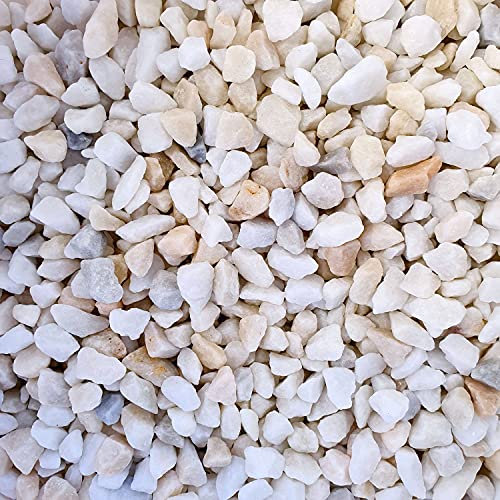 Elixir Gardens Decorative White Marble Stones Gravel Chippings Pebbles Cobbles Paddlestones Aggregate Various Sizes 1kg-1000kg | (1kg Sample, White Marble)