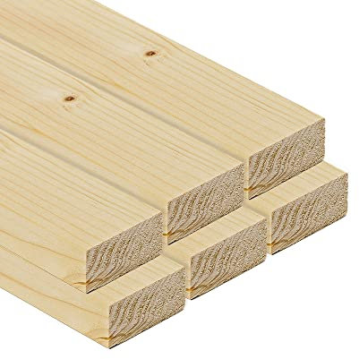 TWE Listelli Legno Massello Abete x 3 Metri Piallati su Quattro Lati con Smusso su Spigoli Made in Italy Confezione da 6 pz (20x40) mm