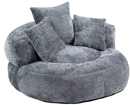 YESGIGA Lazy Sofa Durable Komfort Lounger hohen Rücken Sitzsack Stuhl Couch mit DREI Kissen für Erwachsene und Kinder (Graue)