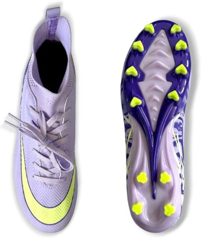 IFIKK Chaussures de football/d'athlétisme, à crampons et col montant, unisexes, pour enfant, entraînement professionnel, 38 EU