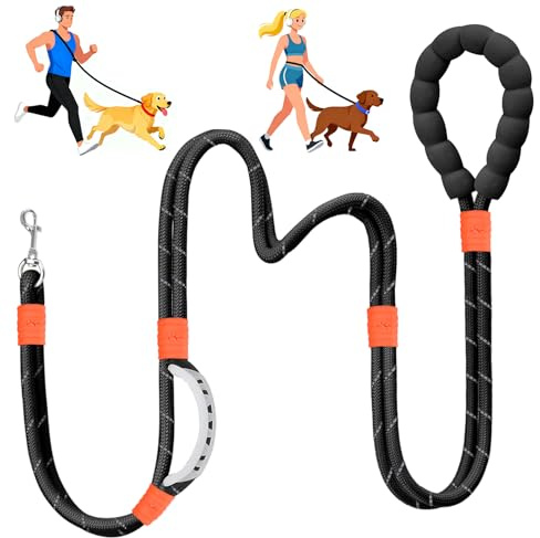 Correa Perro Adiestramiento, Correas para Perros 1.5/2m, Mango Acolchado Suave Correa multiposicion Perro, Hilos Reflectantes Dog Leash