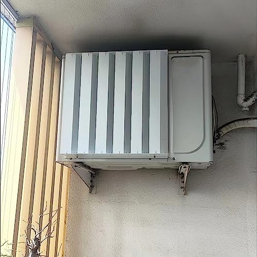 Utomhus luftkonditioneringsskydd – AC-enhetens skyddsstaket med Louvered ventilskärm för kompressor och kondensor – justerbar vindriktningskontroll för förbättrad effektivitet