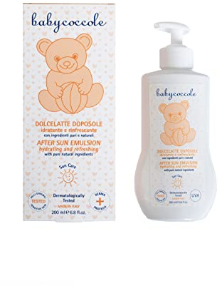 Babycoccole DOLCE LATTE DOPOSOLE per Bambini. Idratante e rinfrescante. Ingredienti Puri e Naturali di Origine Vegetale. Rapido assorbimento. Dermatologicamente Testato, per pelli sensibili - 200ml