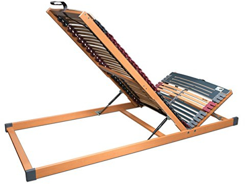 FMP Matratzenmanufaktur 7 Zonen Lattenrost Rhodos KF Bettkasten 44 Leisten mit BETTKASTENFUNKTION mit Gasdruckfedern. SPITZENQUALITÄT AUS Deutschland 80 x 190 cm