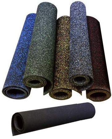 American Floor Mats 1/4in (7mm) Thick 10% Blue 4' x 6' Heavy Duty Rubber Rolls, Protective Exercise Mats, Home Gym Rubber Flooring