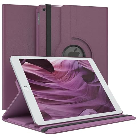 EAZY CASE - Tablet Hülle für iPad 2019 iPad 2020 iPad 2021 Schutzhülle 10.2 Zoll Smart Cover Tablet Case Rotationcase zum Aufstellen Klapphülle 360° drehbar mit Standfunktion Tasche Kunstleder Lila