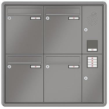 RENZ / RS3000 / 4 buzón empotrado con campo de voz/color RAL/volumen 8 L/Dein-Brichkasten