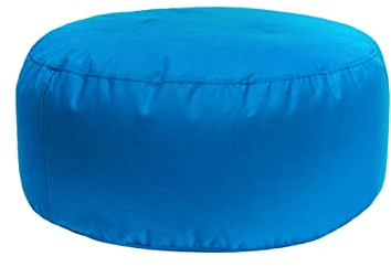 Bruni Pouf Sitzhocker L in Blau – runder Sitzpouf, Indoor und Outdoor als Fußhocker, Yoga-Sitzkissen, Meditationskissen geeignet, in Deutschland gefertigt