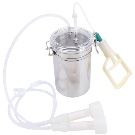 Pssopp 2000ml Manual Milking Machine for Cows Effort Saving Portable Hand Vacuum Pump Milking Kit for Milk Plant Farm