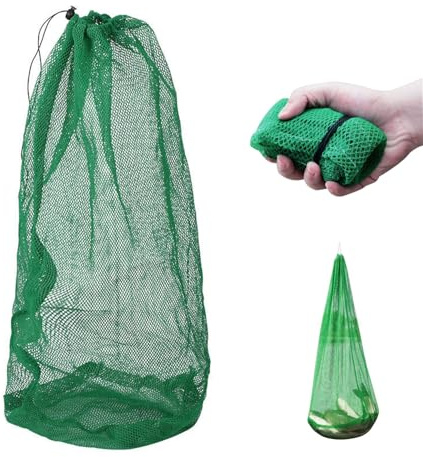 Dingbear Sac De Filet De Pêche - Sac De Collecte De Pêche en Nylon Sac épais à Mailles Fines Sac de Filet de Poisson Long Pliable(0.6m*0.4m)